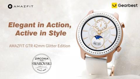 AMAZFIT GTR  Glitter Edition Smart Watch from Swarovski - Gearbest