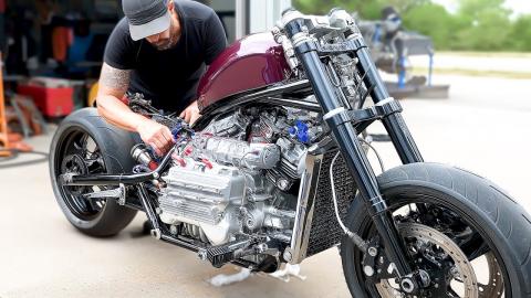 Man Builds MONSTER Bike with TURBO Diesel Car Engine | Start to Finish by @belaruscustoms