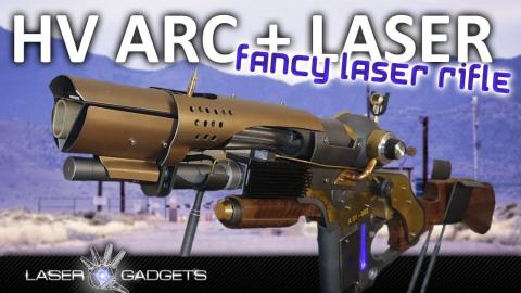 Fancy SciFi rifle prop with high voltage arc and working laser
