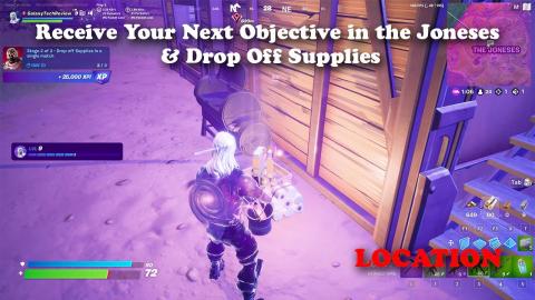 Receive Your Next Objective in the Joneses & Drop Off Supplies LOCATION