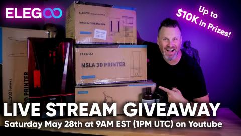 Massive 3D Printer Giveaway Live Stream Sponsored by Elegoo!