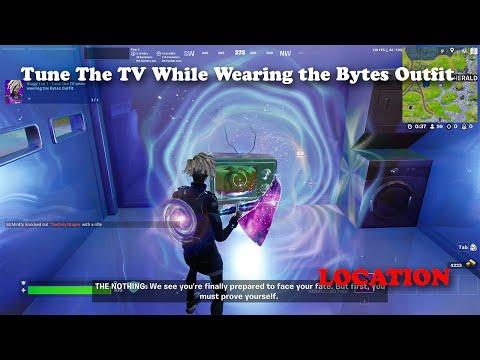 Tune The TV While Wearing the Bytes Outfit LOCATION
