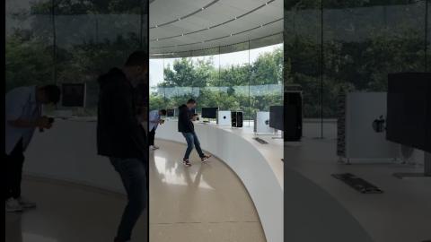 Getting the beauty shots in Steve Jobs theater during #wwdc. Thank you @smashpop for the bts shots