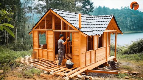 Man Spends 200 Days Building Amazing Log Cabin | Start to Finish Build by @Mrhuubushcraft