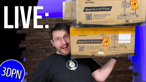 Mingda Magician X 3D Printer UNBOX & FIRST PRINT LIVE!