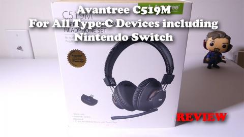 Avantree C519M Bluetooth 5.0 USB-C Audio Dongle & Wireless Gaming Headphones Set for Nintendo Switch