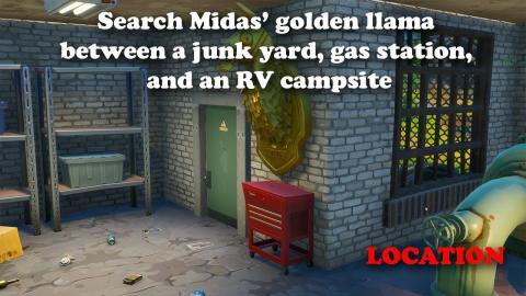 Search Midas’ golden llama between a junk yard, gas station, and an RV campsite - LOCATION