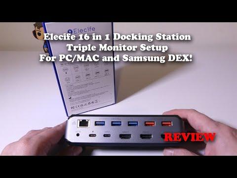 Elecife 16 in 1 USB Type C Docking Station for Mac, PC or Samsung Dex!  REVIEW