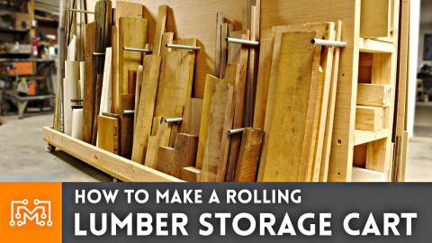 How to Make a Rolling Lumber Storage Cart // Woodworking