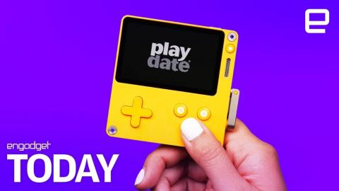 This portable game console has a black-and-white screen and a crank | Engadget Today