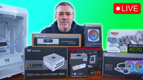 LIVE: The All White Gaming PC Build (7800X3D + RTX 4070) & Giveaway!!!